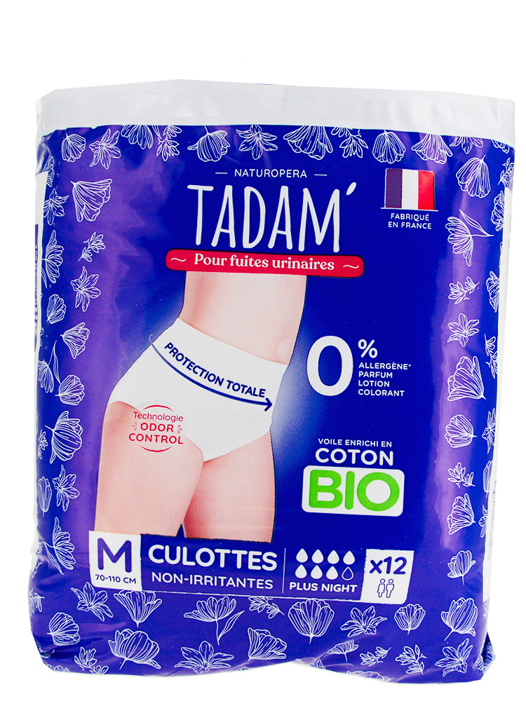 Tadam' Culottes pour Fuites Urinaires Plus Nuit 12 Unités - Taille : Taille M